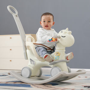 Gift Baby Rocking Horse 2 in 1 Push Toy Cart