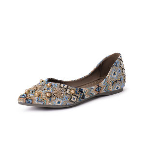 Reemoor | Ethnic Style Pointed Flat Comfortable Soft Womens Pumps