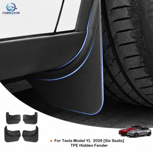 Mud Flaps For Tesla New Model YL 2026 TPE Front Rear Wheel Mud Flaps No Drilling All Weather Anti-Snow Anti-Sand Guard Protector