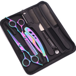 6.0 Hair Scissors Professional Cutting Shears Thinning Hairdressing Haircut Comb Razors Sets Salon Barber & Home Dropshipping