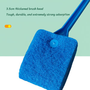 Amoki Double-Sided Aquarium Fish Tank Algae Cleaning Brush with Non-Slip Long Handle