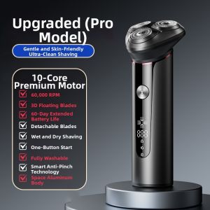 Three-Head Electric Shaver for Men No Black Points Left Multi-Functional Beard Trimmer Stainless Steel Blade Wireless Charging