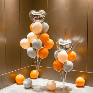 Orange Balloon Decorations Celebration Store Anniversary Birthday Scene Setup Festive Tabletop Floor Column Latex Balloons