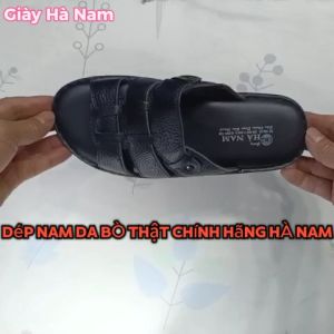 Dép Nam Quai Ngang TiTi ĐÔ Da Bò Thật Cao Cấp DNA2118