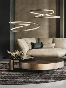 Modern Minimalist High and Low Combined Tea Table Small Apartment Living Room Home round Tea Table Internet Celebrity Accessible Luxury Creative Small Tea Table