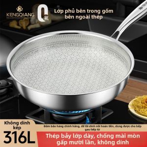 RONGCHUAN | Chảo Inox 316 Cấp Thực Phẩm Không Tráng Men