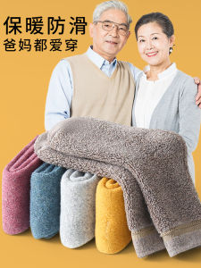Thick Woolen Mid-Calf Socks for Men And Women Warm Fleece Lined Extra Thick Winter Socks for Elderly People Home Comfort Stockings