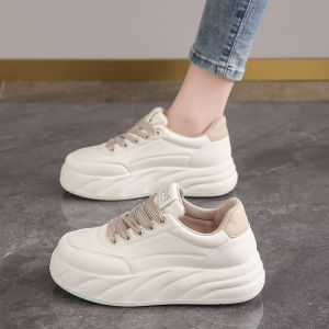 Womens Casual Thick Bottom Heightening Bread Board Shoes Comfortable Breathable Sporty Style Cross Buckle round Toe Shoes