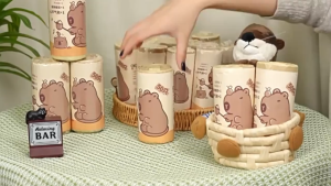 100Pcs Drawstring Garbage Bag Thickened Automatic Closing Kitchen Trash Bag Portable Garbage Bag