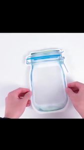 Plastik Penyimpanan Makanan Snack Cemilan Motif Toples Jar / Standing Pouch Ziplock Zipper Clip Bag