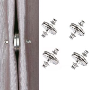 3pairs Magnetic Curtain Buckle Magnetic Curtain Accessories Free Punching Magnet Buckle Jean Replacement Buttons Home Textile Accessories
