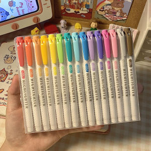5/15/25 Pcs Double Head Highlighter Pens Graffiti Markers Highlighters Art Colored Sketch Markers Kawaii Korean Stationery