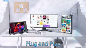 【Local delivery】ZOOMEDIN 14.2" 2K QHD Portable Monitor with Dual Speakers HDR FreeSync Laptop Extender Monitor for Laptop PC  Tablets or  Mobile PhonesTablets