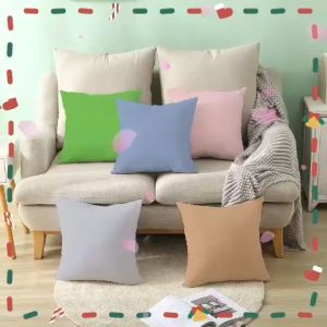 หมอนอิง หมอนอิงโซฟา หมอน พิมพ์2ด้าน 18นิ้ว สีพาสเทลหลายสี สวย ขายดี มีหลายร้านในเครือ หมอนโรงเเรม หมอนหนุนหลัง หมอนพิงหลัง ผ้าไมโคร หมอนอิง