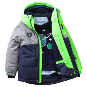 Thickened Cotton Winter Jacket for Children Professional Ski Suit Windproof Waterproof Outdoor Casual Clothes Polyester Fiber