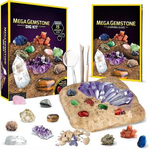 nationals geographics dig and discover gem stone crystal dig toy set child learning educational toy crystal mining kit Kids gift