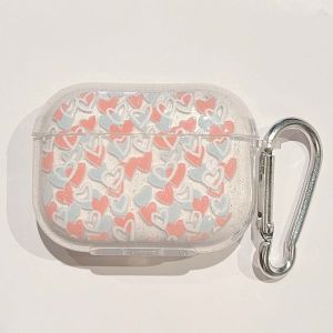 Hộp Đựng Tai Nghe TPU Trong Suốt Sáng Bóng Lấp Lánh Trái Tim Dễ Thương Cho AirPods Pro Thế Hệ Thứ 2 & Thế Hệ Thứ 1 Hộp Sạc Bluetooth 2 3 Vỏ Bảo Vệ