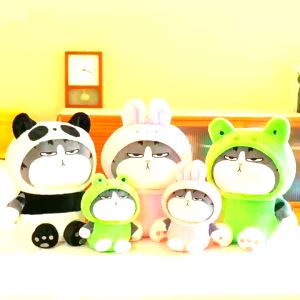 23/40cm Emperor Cat Plush Toy Cosplay Panda Cat Rabbit Cat Teddy Bear Frog Doll Birthday Gift Stuffed Sleeping Pillow Plushie Doll