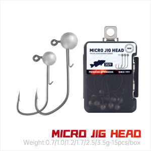 Kingdom 15pcs Jig Head Hook 0.7g 1g 1.2g 1.7g 2.5g 3.5g Jig Lure Hard Bait Soft Worm Ball Jig Head Hook Fishing Accessories