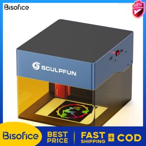 【Authentic/COD】Sculpfun iCube 3W Laser Engraver Portable Laser Engraving Machine with Smoke Filter Temperature Alarm Ultra Fine 0.02mm Laser Spot 130x130mm Engraving Area Eye Protection Shield Support BT Type-C Connection
