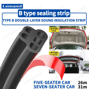 Lensent Automotive Sound Insulation Strips Upgraded Double Layer Self-Adhesive Seals Automotive Sound Insulation Doors Hoods Trunks Sound Insulation Strips Airtight Strips Anti-noise Decorative Strips Anti-collision Strips Protection Strips