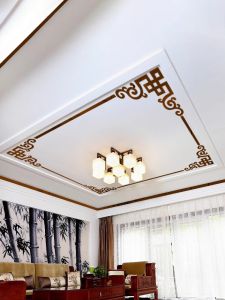 Acrylic Wall Stickers Ceiling Mounted Decorative Frame Hollow Pattern Chinese Style Living Room Decoration Waterproof Moisture Proof Sun Protection