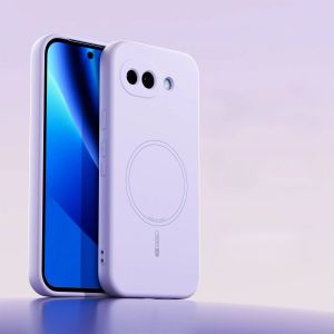 szhaiyu | For Google Pixel 11 10 9 Pro XL 10a 9a Skin Friendly Hand Feel Liquid Silicone Case For Magsafe Shockproof Solid Color Cover