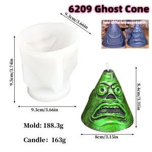 4 Styles Halloween Skull Ghost Head Silicone Mold Pumpkin Funny Angry Plaster Resim Mold DIY Holiday Festival Skeleton Decor Kit