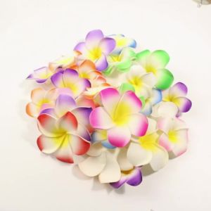 10pcs/Lot 5 7cm Hawaiian Plumeria PE Foam Artificial Flower DIY Wreath Headdress Flowers Wedding Decoration Party Supplies