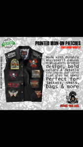 BULLET FOR MY VALENTINE -inspired Printed Iron-On DIY Patches for Jacket Decoration. Features 2026 patches with band logos and album art. Suitable for customizing denim jackets. Ideal for rock music enthusiasts.