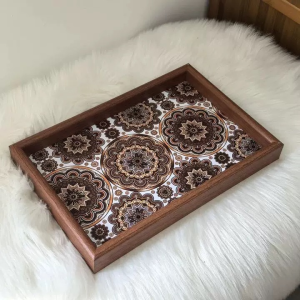 Khay Gỗ Phong Cách Boho Thủ Công Trang Trí Dùng Để Đựng Đồ Đặt Trên Bàn Cà Phê Phòng Khách Phòng Ngủ Nhà Bếp Đồ Trang Trí Nhà Cửa