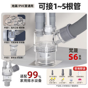 Odor-Resistant Washing Machine Drain Pipe Adapter Three-Way Bathroom Sink Dryer Vacuum Breaker Drainage System Accessory