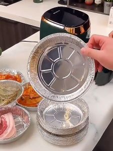 เปลี่ยนแปลงฟอยล์ 10 บัญชี สำหรับ หม้อทอด และ เตาอบ ถ้วยฟอยล์ ถาดฟอยล์อะลูมิเนียม แผ่นรอง ถาดฟอยล์