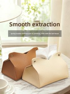 Luxury Leather Finish Tissue Box Organizer