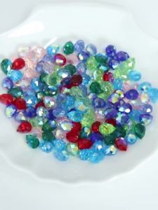 20pcs AB color Crystal Teardrop Beads Chandelier Pendants Waterdrop Shape Faceted Beads for Jewelry Making DIY Earring Necklace