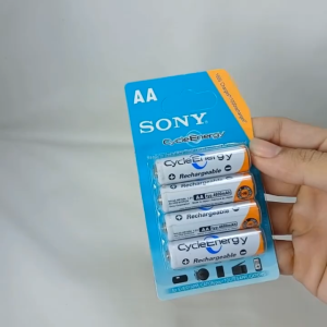 Sony 1.2V AA/AAA Ni-MH Baterai Isi Ulang Layar LCD 4-Slot Pengisi Daya Baterai Cerdas