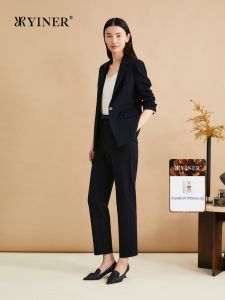 French Style Single Button Merino Wool Blend Blazer