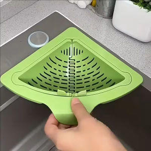 Polocat Magnetic Sink Drain Basket Triangle Vegetable and Fruit Drainage Basket Food Waste Filter Collector Kitchen Storage Organizer