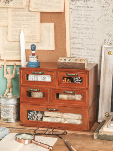 กล่องเก็บของสำหรับโต๊ะทำงานแบบติดผนัง ชั้นวางเทป กล่องเก็บของแบบลิ่ม สำหรับหอพักนักเรียน ชั้นวางเครื่องสำอาง ไม้ ทรงเรโทร กล่องใส่ของแบบติดฝา