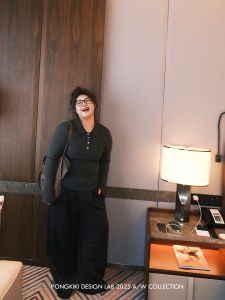 Lao Zhang And Little Fat PONGKIKI Ruche Banana Pants 2025 New Style Casual Straight Leg Sweatpants Slimming High Waist Elastic Waistband