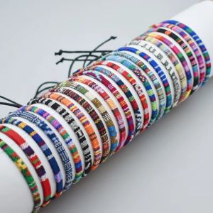 Bohemia Style Colorful Weave Rope Friendship Bracelets For Woman Men Cotton Handmade Braided Bracelet Ethnic Jewelry Gifts