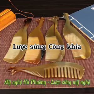 Lược sừng con Công khía Mỹ nghệ Hà Phương quà tặng Thủ công mỹ nghệ Việt Nam