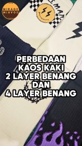 Kaos Kaki Oldschool - Kaos Kaki Karakter Motif N Stripe - 4LAYER BENANG - K103