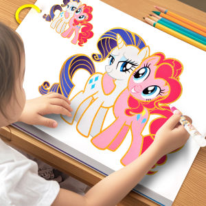 Little Pony Tracing Book Drawing Book Childrens Line Drawing Hand Drawing Tracing Control Pen Practice Drawing Book Coloring Book
