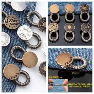 Button Waist Expander Tool Jeans Waist Size Adjustment DIY Sewing Accessory Pants Shrunk Expansion Magic Tool