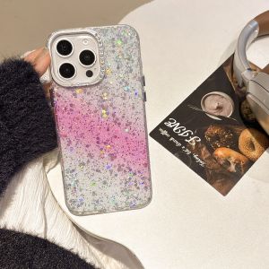 Gradient Bling Glitter Clear Protection Case For iPhone 16 15 14 13 12 11 Plus Pro Max Sequins Sparkling IMD Hard Bumper Cover