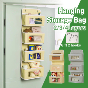 2/3/4 Layers Hanging Storage Bag Behind Door Storage Bag Wall Mounted Wardrobe Sundries Bag