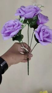 COD 1 PCS BUNGA MAWAR CABANG 5 PLASTIK ARTIFICIAL/ROSE JEPANG DEKORASI BERKUALITAS TERMURAH /BUNGA MURAH SURABAYA