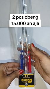 Obeng Panjang Set 2 Pcs 12 Inch 300 mm x 5 mm Plus Minus 30 cm Ujung Magnet Murah