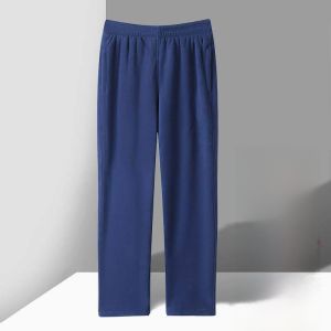 Mens Winter Thickened Fleece Lined Casual Sports Pants Fluffy Winter Long Trousers Middle-aged Dad Clothes Straight Leg Fit